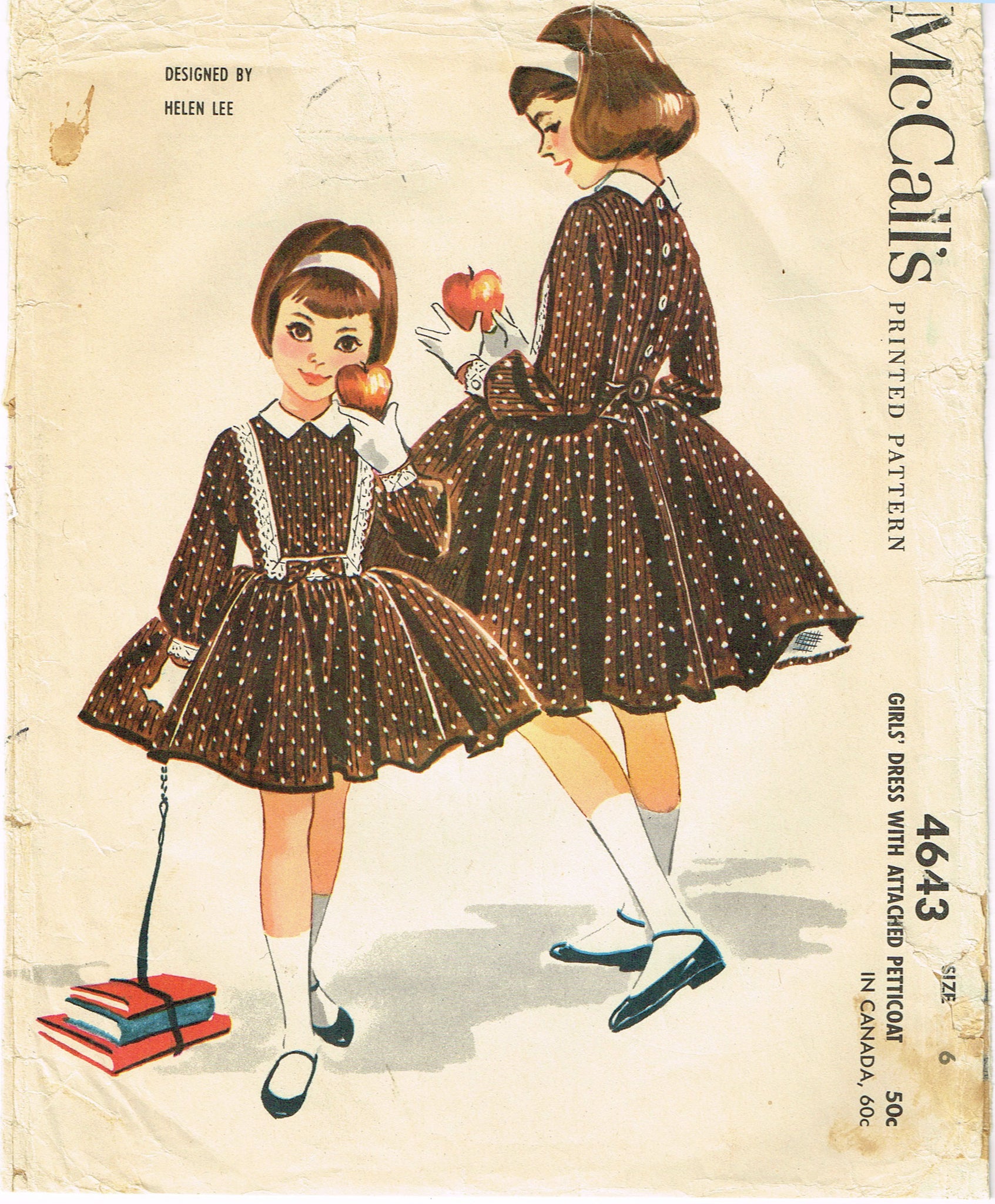 1950s Vintage McCalls Sewing Pattern 4643 Girls Helen Lee Dress Size 6 –  Vintage4me2