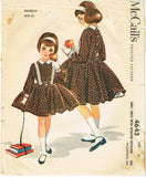 1950s Vintage McCalls Sewing Pattern 4643 Toddler Girls Helen Lee Dress Size 6