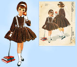 1950s Vintage McCalls Sewing Pattern 4643 Toddler Girls Helen Lee Dress Size 6