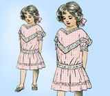 1910s Vintage McCalls Sewing Pattern 4702 Uncut Toddler Girls Dress Size 4