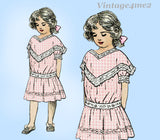 1910s Vintage McCalls Sewing Pattern 4702 Uncut Toddler Girls Dress Size 4