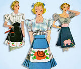 1930s Vintage McCall Sewing Pattern 506 Uncut Misses Applique Apron Fits All - Vintage4me2