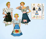 1930s Vintage McCall Sewing Pattern 506 Uncut Misses Applique Apron Fits All - Vintage4me2