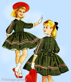 1950s Vintage McCalls Sewing Pattern 5087 Helen Lee Toddler Girls Dress Size 4