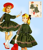 1950s Vintage McCalls Sewing Pattern 5087 Helen Lee Toddler Girls Dress Size 4