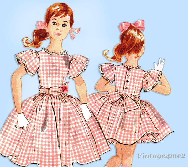 McCall 5162: 1950s Cute Helen Lee Girls Dress Size 6 Vintage Sewing Pattern