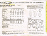 1950s Vintage McCall's Sewing Pattern 5217 Cute Misses Shirtwaist Dress Sz 36 B