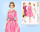 1950s Vintage McCall's Sewing Pattern 5217 Cute Misses Shirtwaist Dress Sz 36 B