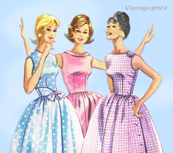1960s Vintage McCall's Sewing Pattern 5359 Darling Uncut Misses Dress Sz 38 B