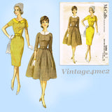 1960s Vintage McCall's Sewing Pattern 5686 Misses Street Dress Size 36 Bust