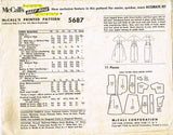 McCall's 5687: 1960s Uncut Misses Street Dress Sz 34 Bust Vintage Sewing Pattern