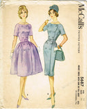 McCall's 5687: 1960s Uncut Misses Street Dress Sz 34 Bust Vintage Sewing Pattern