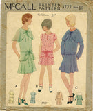 McCall 5777: 1920s Cute Uncut Girls Flapper Dress Size 10 Vintage Sewing Pattern