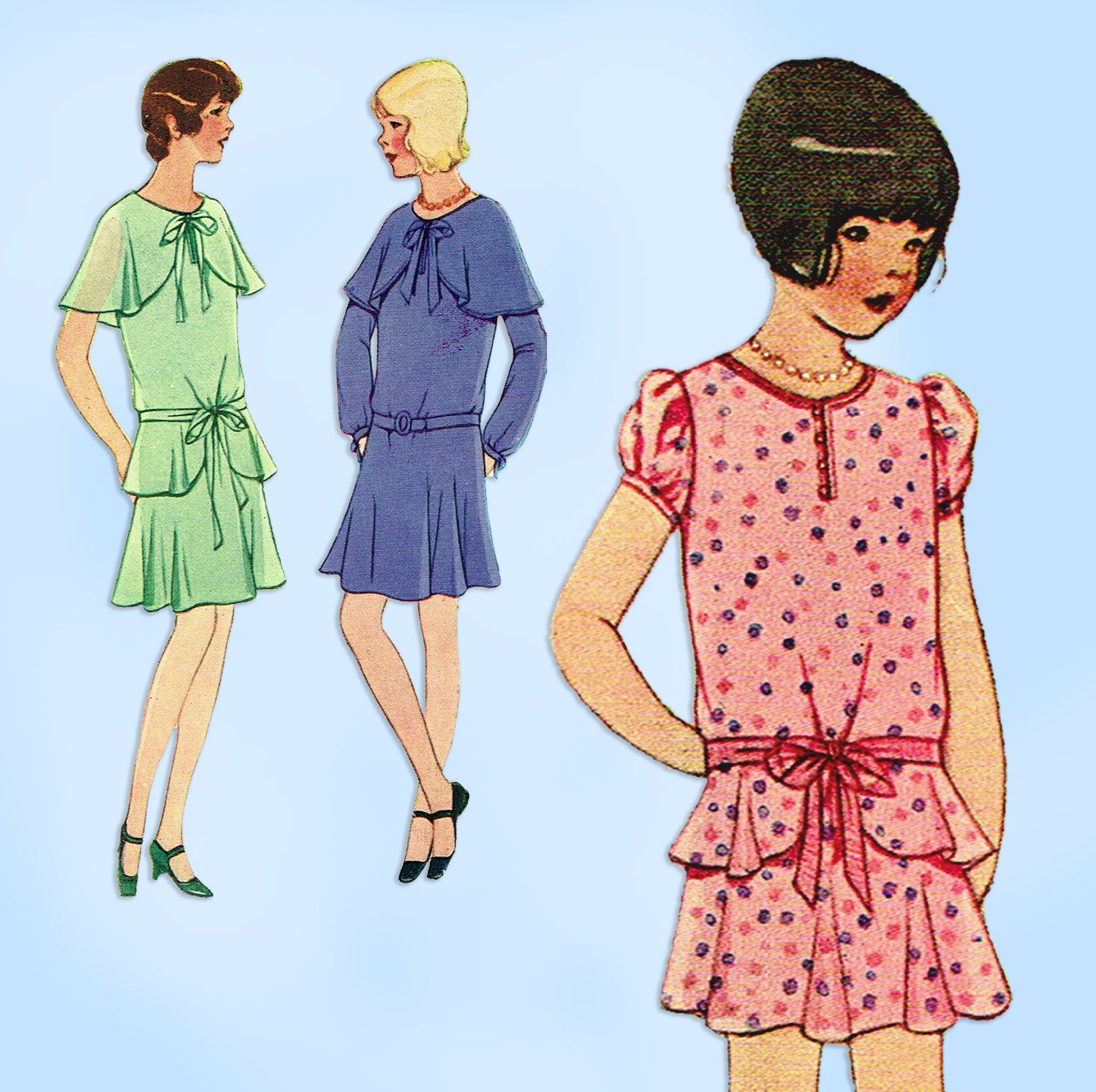 McCall 5777: 1920s Cute Uncut Girls Flapper Dress Sz 10 Sewing Pattern   Vintage4me2