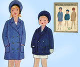 McCall 5809: 1920s Cute Uncut Toddlers Reefer Coat Size 2 Vintage Sewing Pattern