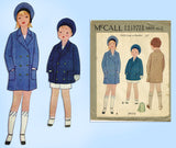 McCall 5809: 1920s Cute Uncut Toddlers Reefer Coat Size 2 Vintage Sewing Pattern