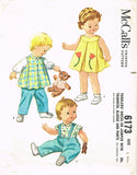 1960s Vintage McCall's Sewing Pattern 6173 Baby Twins Dress & Top w Pants Sz 6mo - Vintage4me2