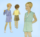 1930s Vintage McCalls Sewing Pattern 6244 Toddler Boys One Piece Suit Sz 4
