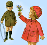1960s Vintage MccCall's Sewing Pattern 6255 Uncut Toddler Boys Coat & Cap Sz5
