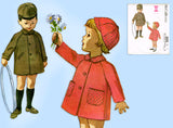 1960s Vintage MccCall's Sewing Pattern 6255 Uncut Toddler Boys Coat & Cap Sz4