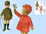 1960s Vintage MccCall's Sewing Pattern 6255 Uncut Toddler Boys Coat & Cap Sz5