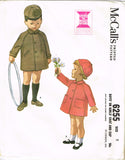 1960s Vintage MccCall's Sewing Pattern 6255 Uncut Toddler Boys Coat & Cap Sz5