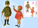 1960s Vintage MccCall's Sewing Pattern 6255 Uncut Toddler Boys Coat & Cap Sz6