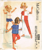 1960s Vintage McCalls Sewing Pattern 6299 Cute Toddler Girls Top and Pants Size 3
