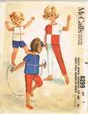 1960s Vintage McCalls Sewing Pattern 6299 Cute Toddler Girls Top and Pants Size 5