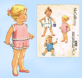 1960s Vintage McCall's Sewing Pattern 6302 Cute Baby Play Clothes Set Sz 2