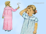 1940s Vintage McCall Sewing Pattern 6309 Uncut Girls WWII Nightgown Size 8