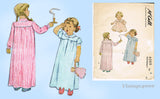 1940s Vintage McCall Sewing Pattern 6309 Uncut Girls WWII Nightgown Size 8