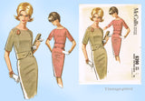 McCall's 6390: 1960s Stunning Misses Slender Dress Sz 36B Vintage Sewing Pattern