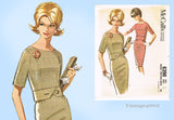 McCall's 6390: 1960s Stunning Misses Slender Dress Sz 36B Vintage Sewing Pattern