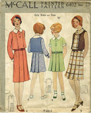 McCall 6402: 1920s Uncut Little Girls Eton Dress Size 10 Vintage Sewing Pattern
