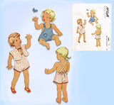 McCall 6490: 1940s Cute Baby Sunsuit or Romper Size 1 Vintage Sewing Pattern