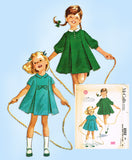 1960s Vintage McCall's Sewing Pattern 6552 Toddler Girls Flared Tent Dress Sz 3
