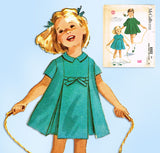 1960s Vintage McCall's Sewing Pattern 6552 Toddler Girls Flared Tent Dress Sz 3