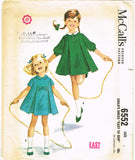 1960s Vintage McCall's Sewing Pattern 6552 Toddler Girls Flared Tent Dress Sz 3
