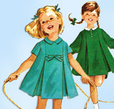 1960s Vintage McCall's Sewing Pattern 6552 Toddler Girls Flared Tent Dress Sz 3