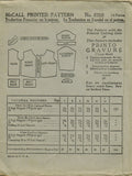 McCall 6559: 1930s Cute Uncut Girls Blouse Size 8 Vintage Sewing Pattern