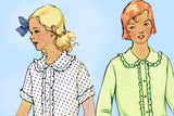 McCall 6559: 1930s Cute Uncut Girls Blouse Size 8 Vintage Sewing Pattern