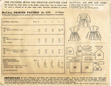 1940s Vintage McCall Sewing Pattern 6703 Toddler Girls Tucked Dress Size 3