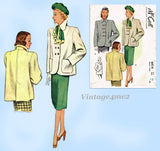 McCall 6814: 1940s Stunning Misses Boxy Jacket Size 32 B Vintage Sewing Pattern