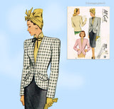 McCall 6846: 1940s Stunning Misses Tailored Jacket 32 B Vintage Sewing Pattern