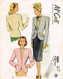 McCall 6846: 1940s Stunning Misses Tailored Jacket 32 B Vintage Sewing Pattern