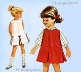 1960s Vintage MccCall's Sewing Pattern 6898 Cute Toddler Girls Flared Dress