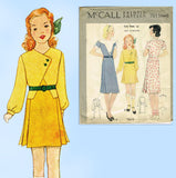 McCall 7015: 1930s Uncut Girls Art Deco Dress Size 8 Vintage Sewing Pattern