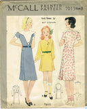 McCall 7015: 1930s Uncut Girls Art Deco Dress Size 8 Vintage Sewing Pattern