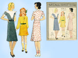 McCall 7015: 1930s Uncut Girls Art Deco Dress Size 8 Vintage Sewing Pattern